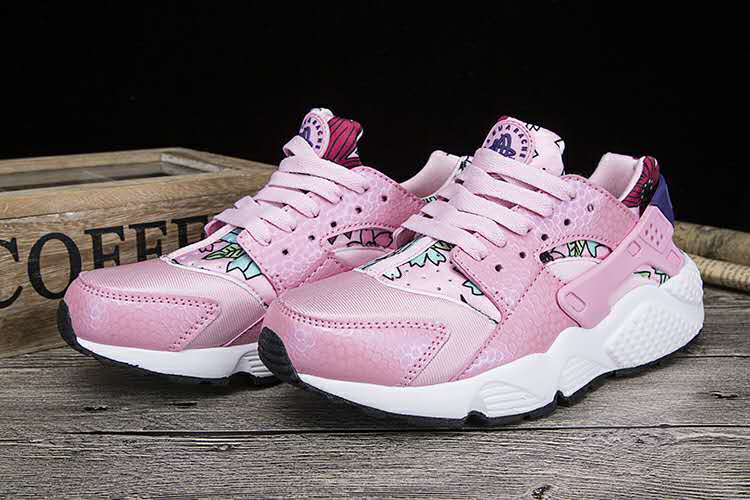 New Women Nike Air Huarache Pink White Shoes - Click Image to Close